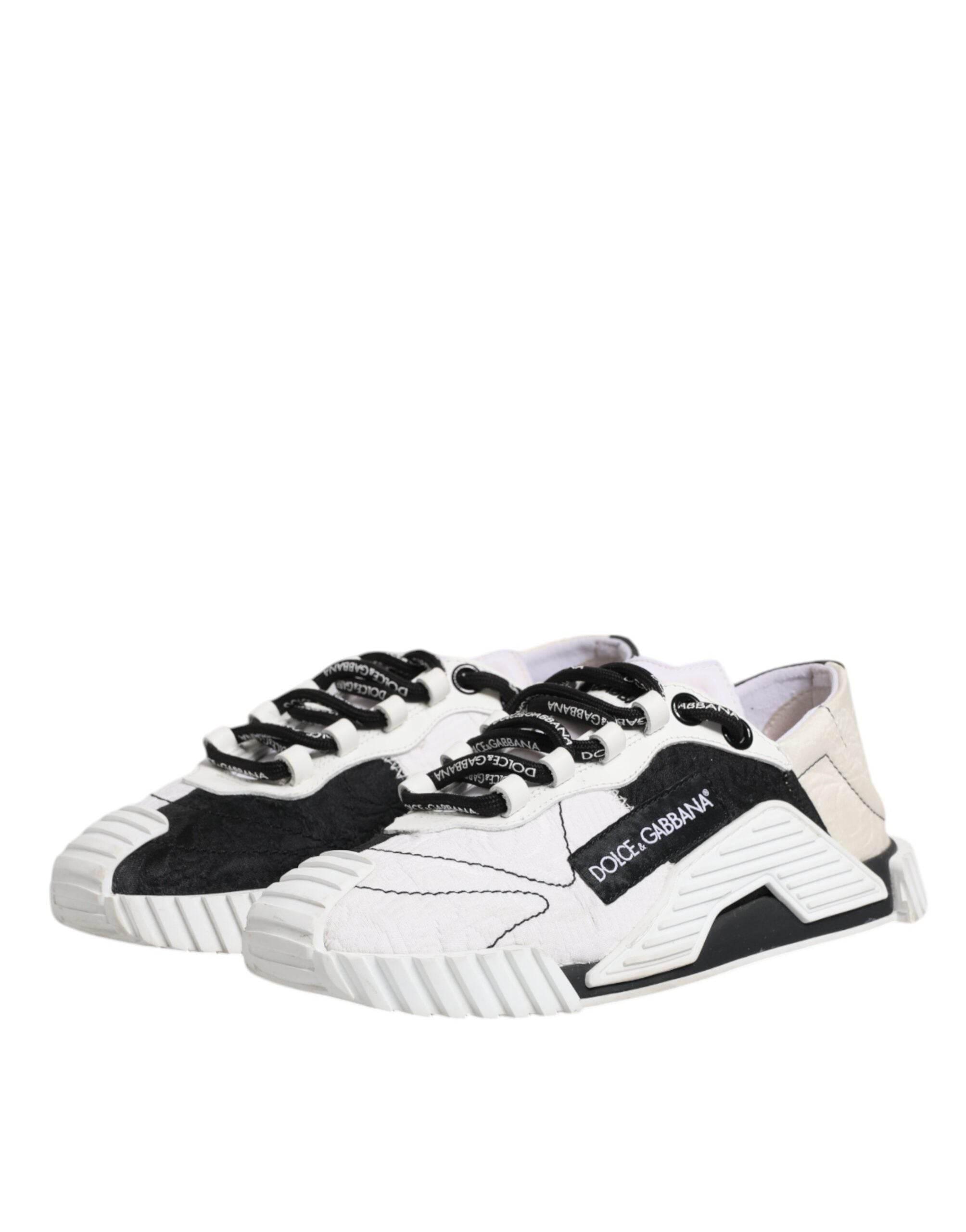 Dolce & Gabbana White Black NS1 Low Top Sneakers Shoes - Hilstor