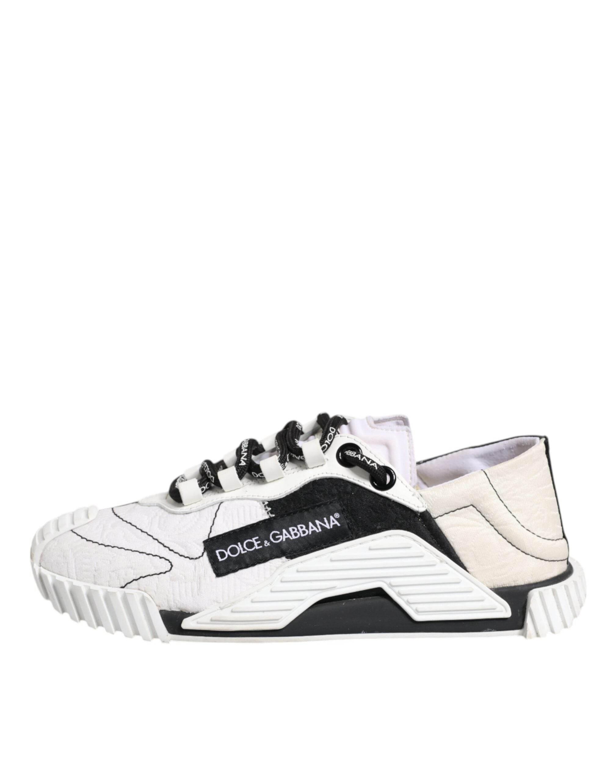 Dolce & Gabbana White Black NS1 Low Top Sneakers Shoes - Hilstor