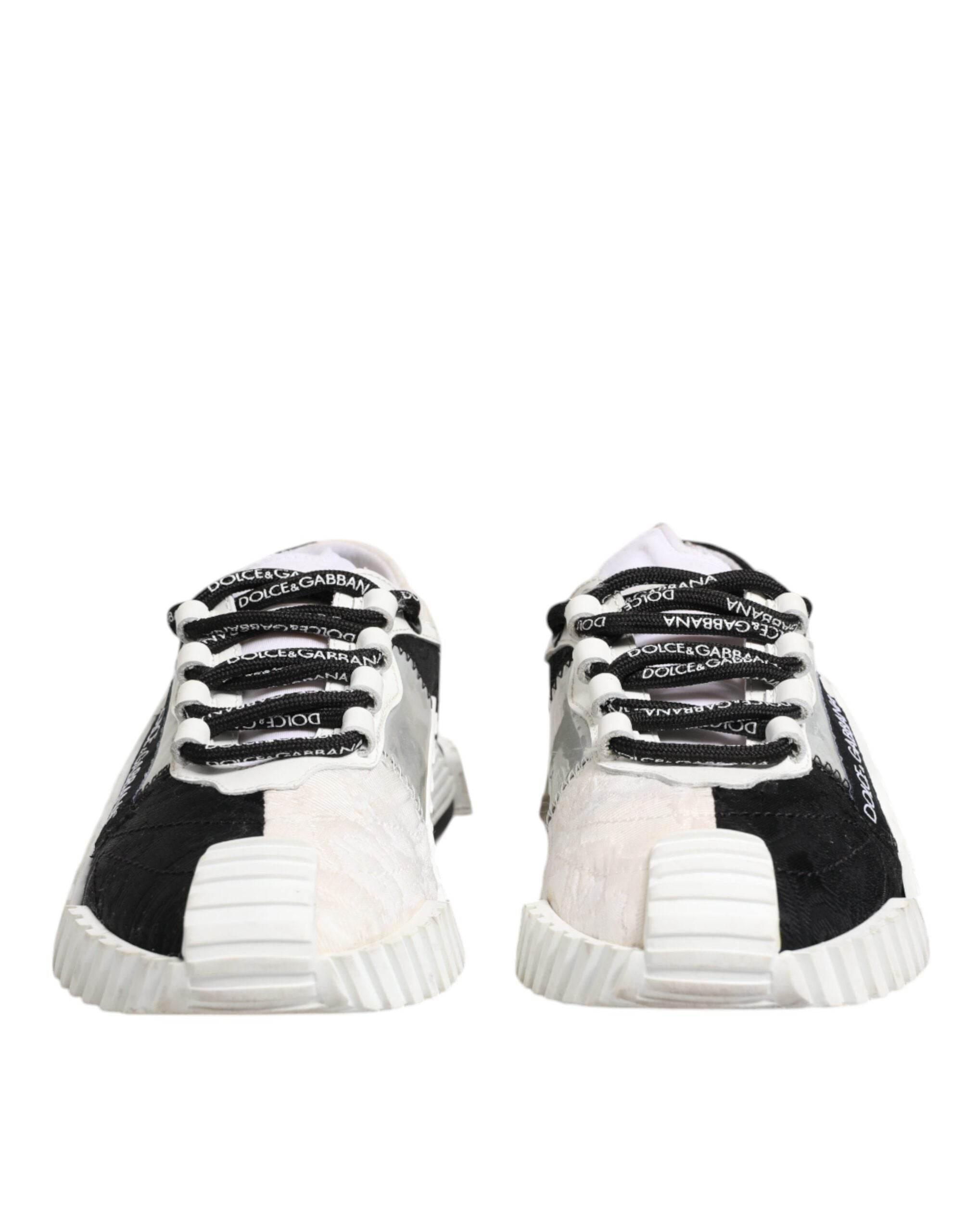 Dolce & Gabbana White Black NS1 Low Top Sneakers Shoes - Hilstor