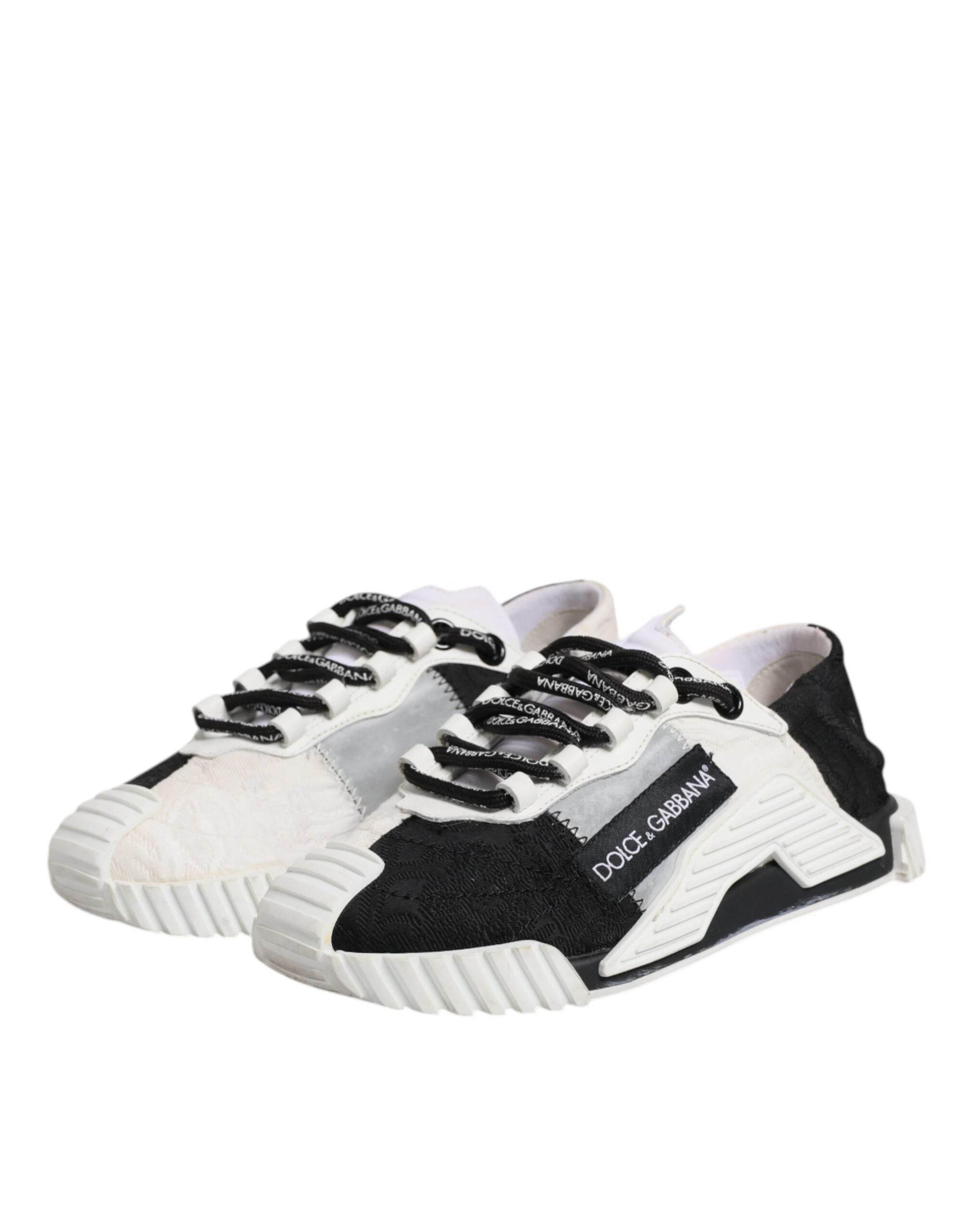 Dolce & Gabbana White Black NS1 Low Top Sneakers Shoes - Hilstor