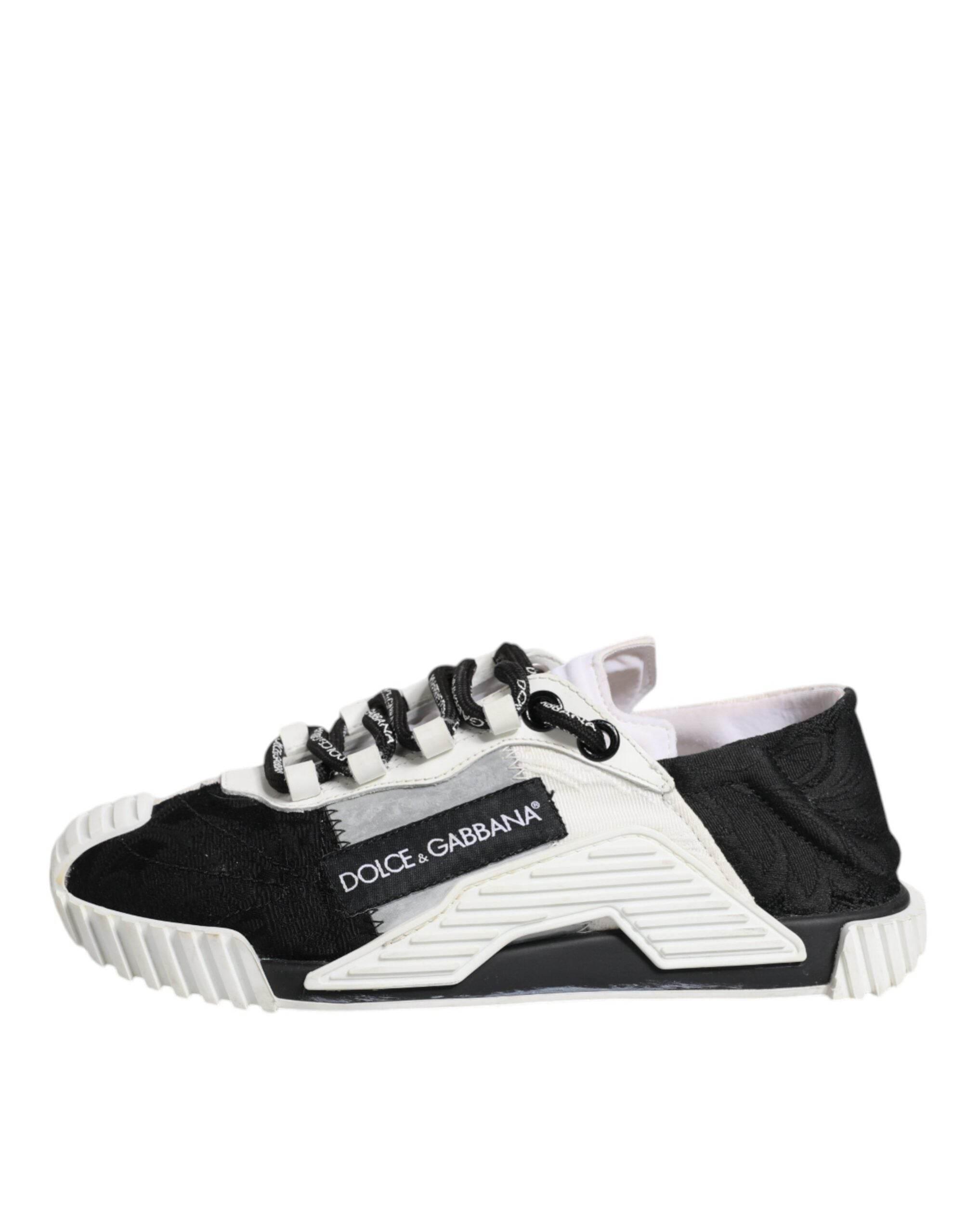 Dolce & Gabbana White Black NS1 Low Top Sneakers Shoes - Hilstor