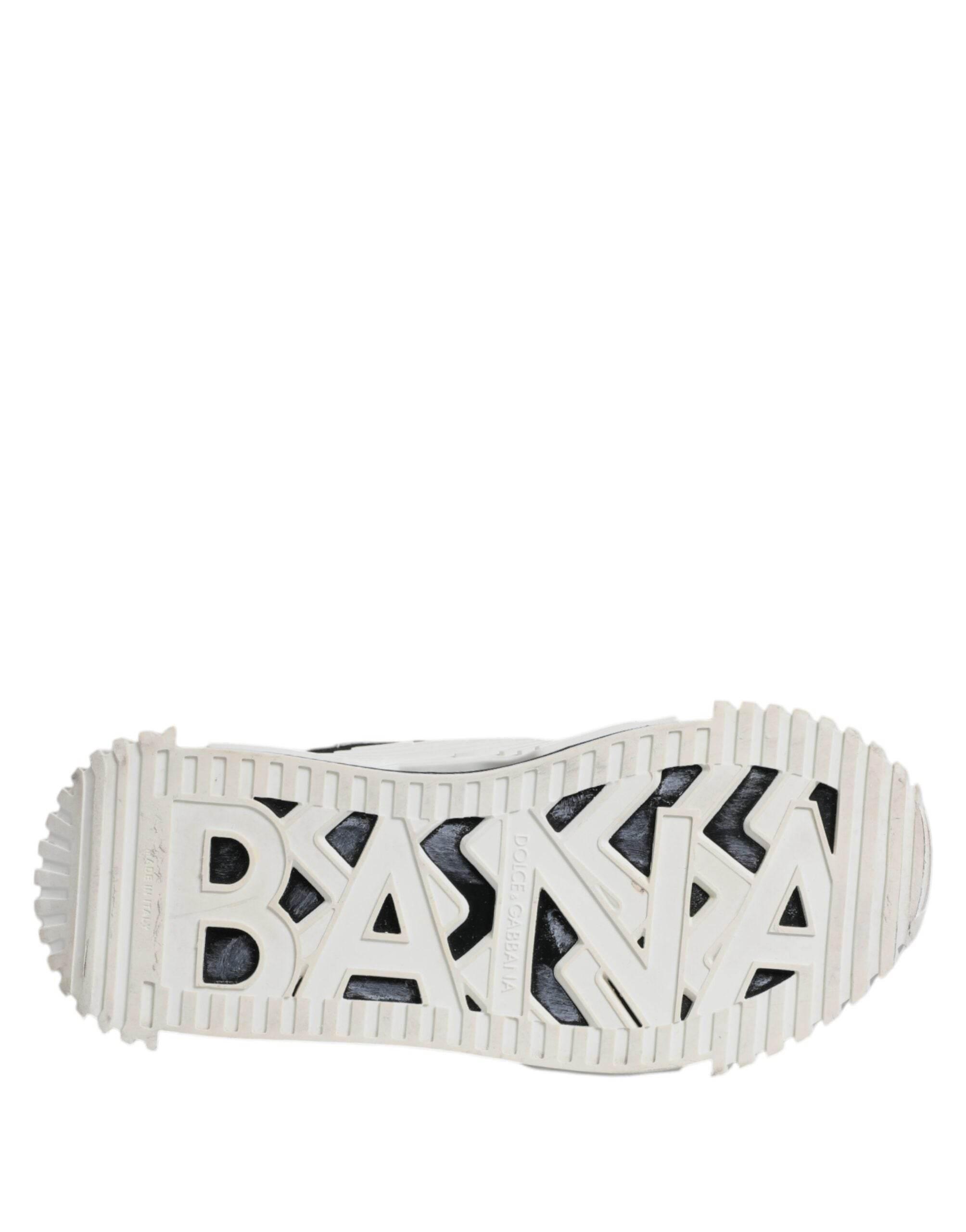 Dolce & Gabbana White Black NS1 Low Top Sneakers Shoes - Hilstor