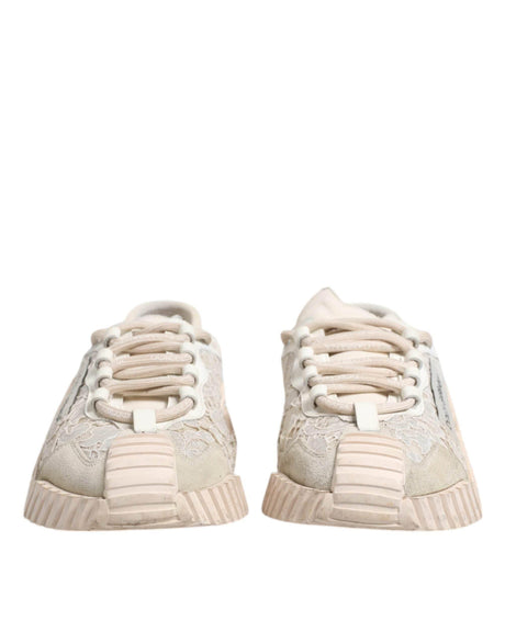Dolce & Gabbana White Lace NS1 Low Top Sneaker Sports Shoes - Hilstor