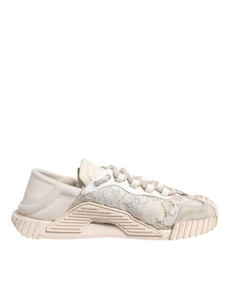 Dolce & Gabbana White Lace NS1 Low Top Sneaker Sports Shoes - Hilstor