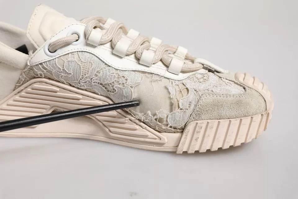 Dolce & Gabbana White Lace NS1 Low Top Sneaker Sports Shoes - Hilstor