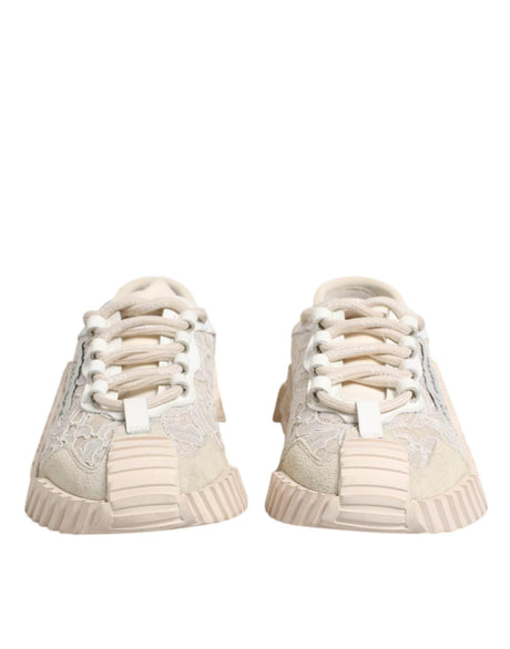 Dolce & Gabbana White Lace NS1 Low Top Sneaker Sports Shoes - Hilstor