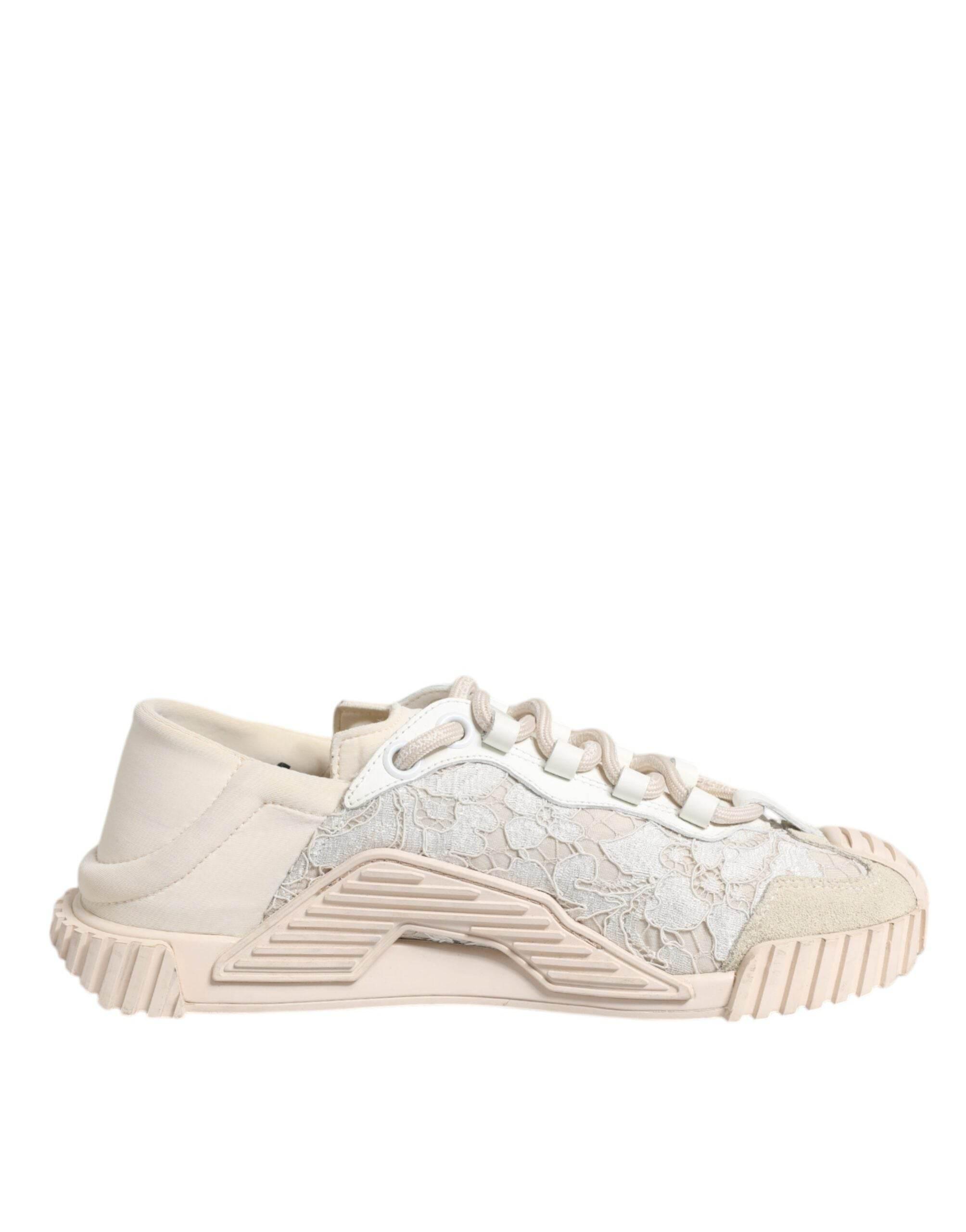 Dolce & Gabbana White Lace NS1 Low Top Sneaker Sports Shoes - Hilstor