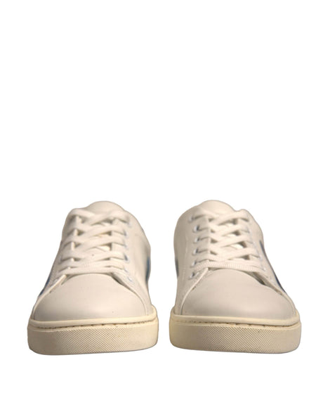 Dolce & Gabbana White Suede Leather Low Top Sneakers Shoes - Hilstor