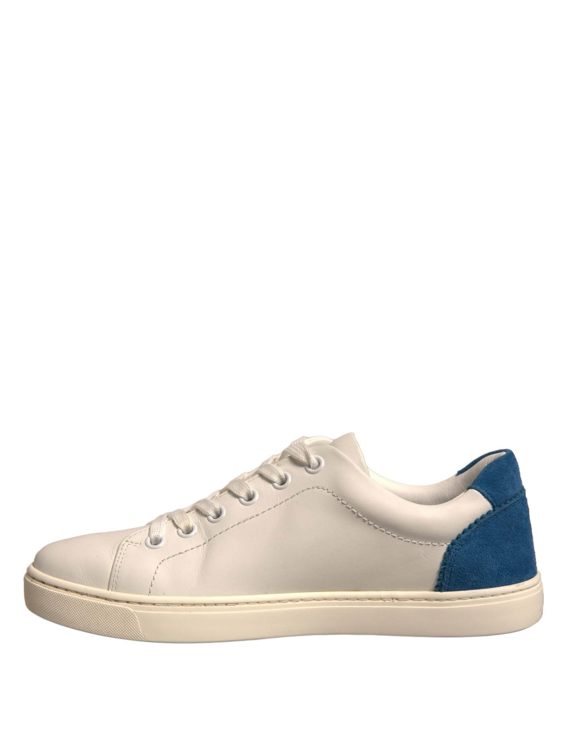 Dolce & Gabbana White Suede Leather Low Top Sneakers Shoes - Hilstor