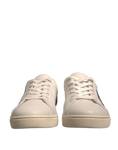 Dolce & Gabbana White Suede Leather Low Top Sneakers Shoes - Hilstor