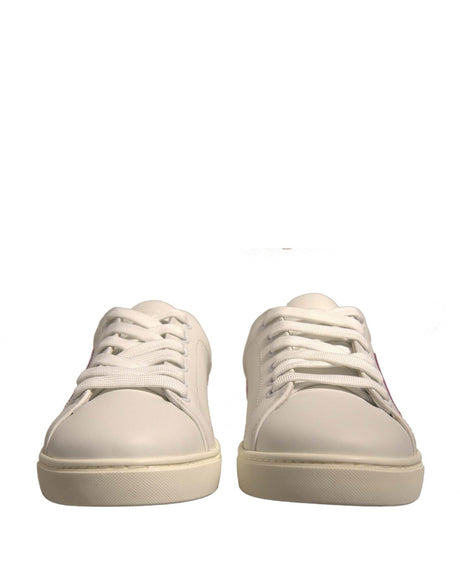Dolce & Gabbana White Suede Leather Low Top Sneakers Shoes - Hilstor