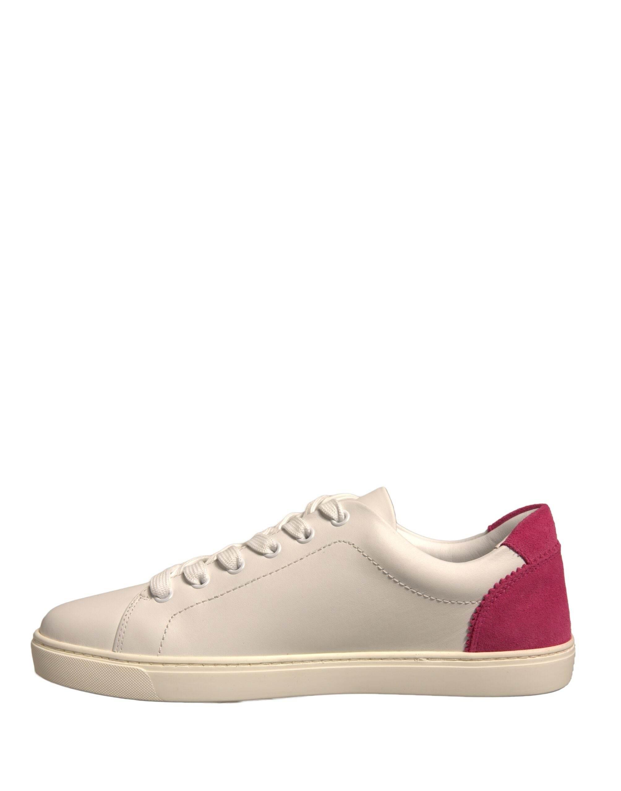 Dolce & Gabbana White Suede Leather Low Top Sneakers Shoes - Hilstor
