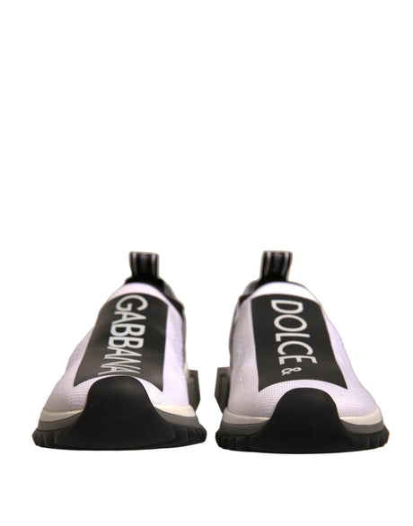 Dolce & Gabbana White Black Slip On Sorrento Sneakers Shoes - Hilstor
