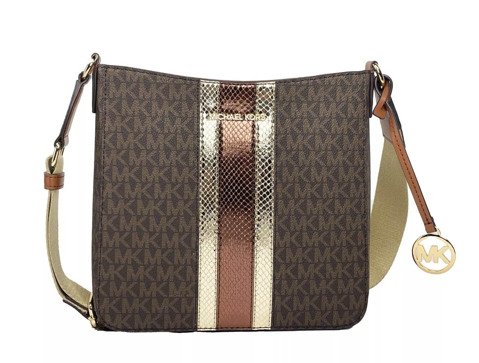 Michael Kors Jet Set Small Messenger Crossbody Bag Brown - Hilstor