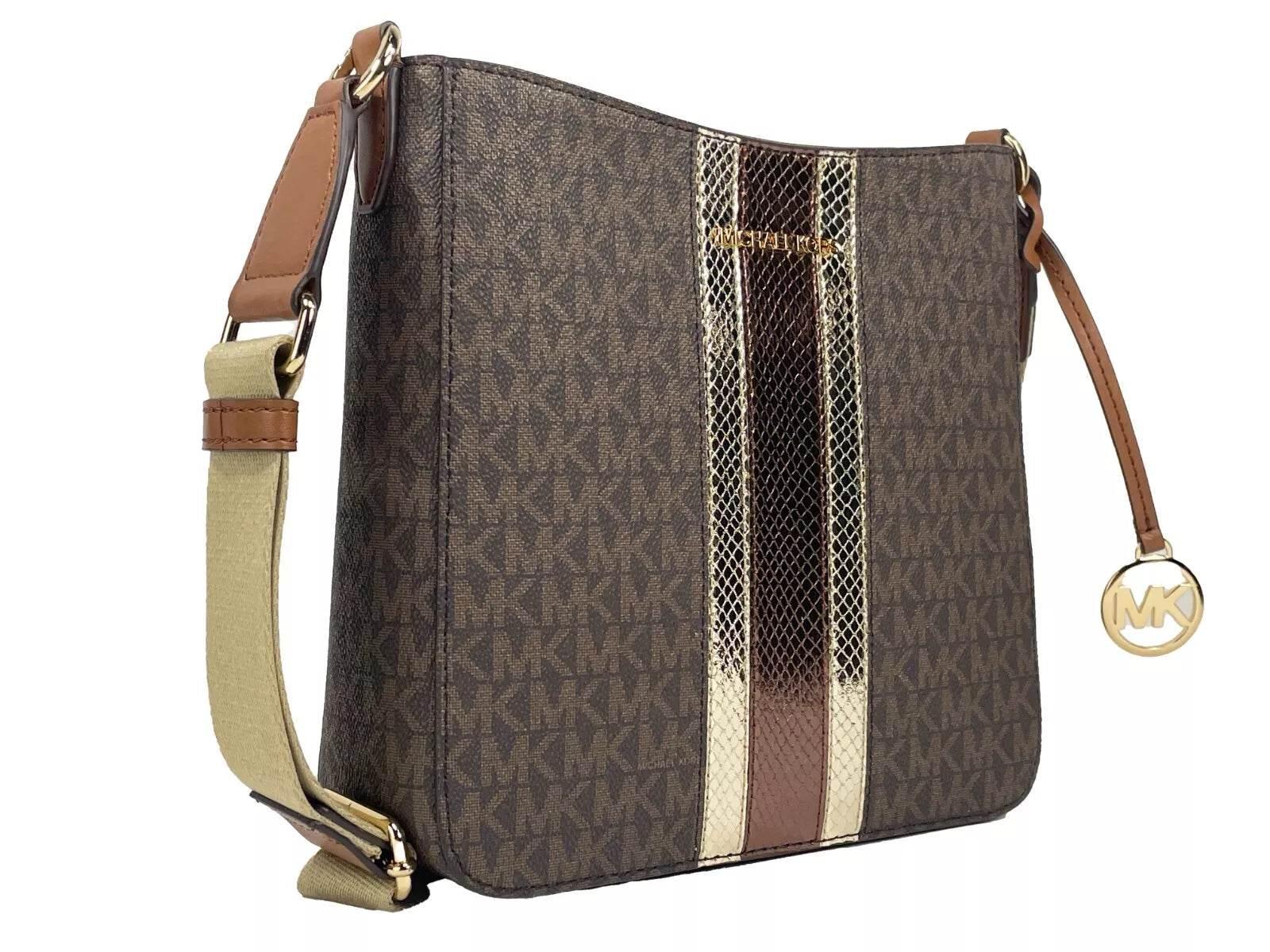 Michael Kors Jet Set Small Messenger Crossbody Bag Brown - Hilstor