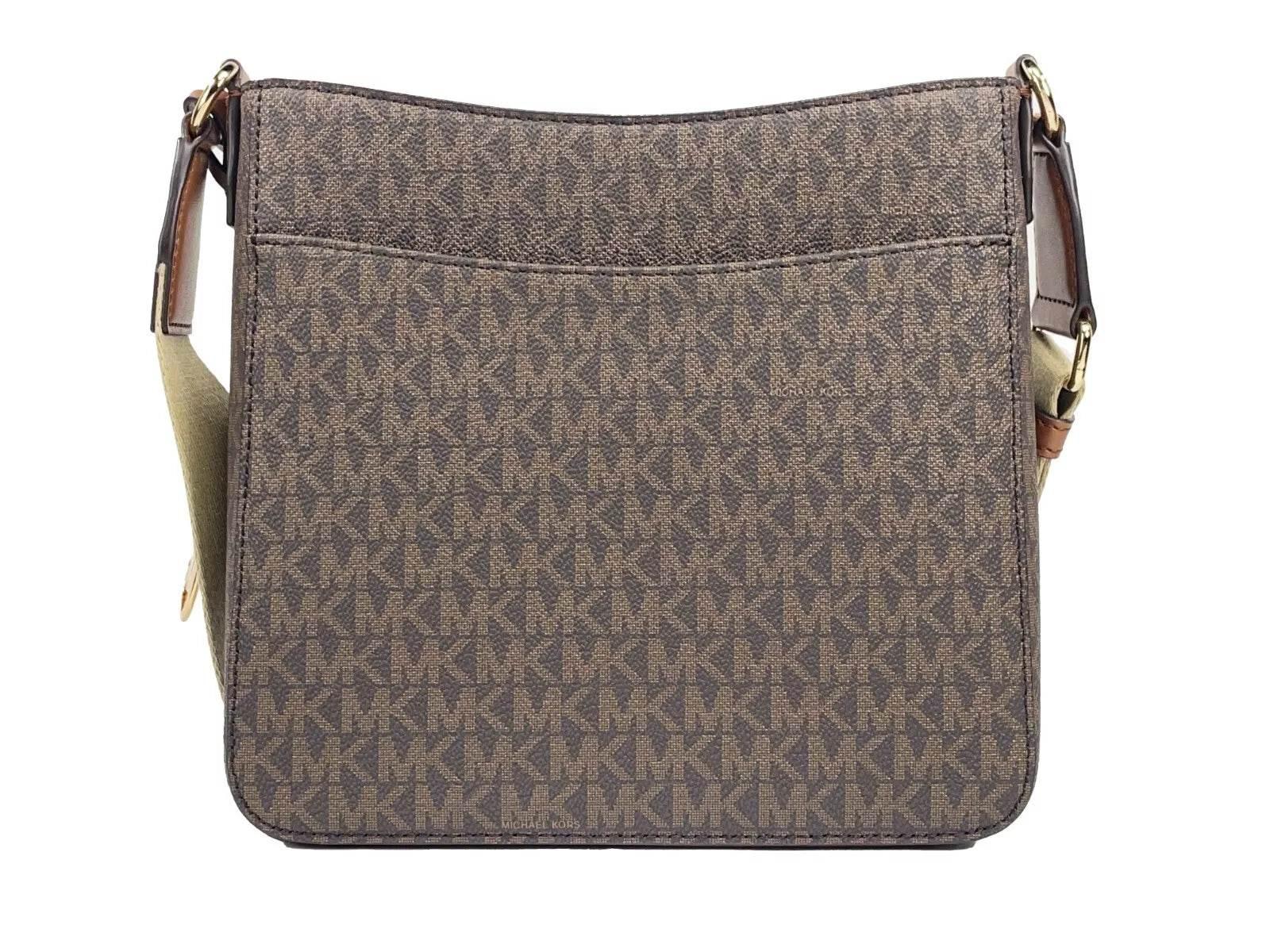 Michael Kors Jet Set Small Messenger Crossbody Bag Brown - Hilstor