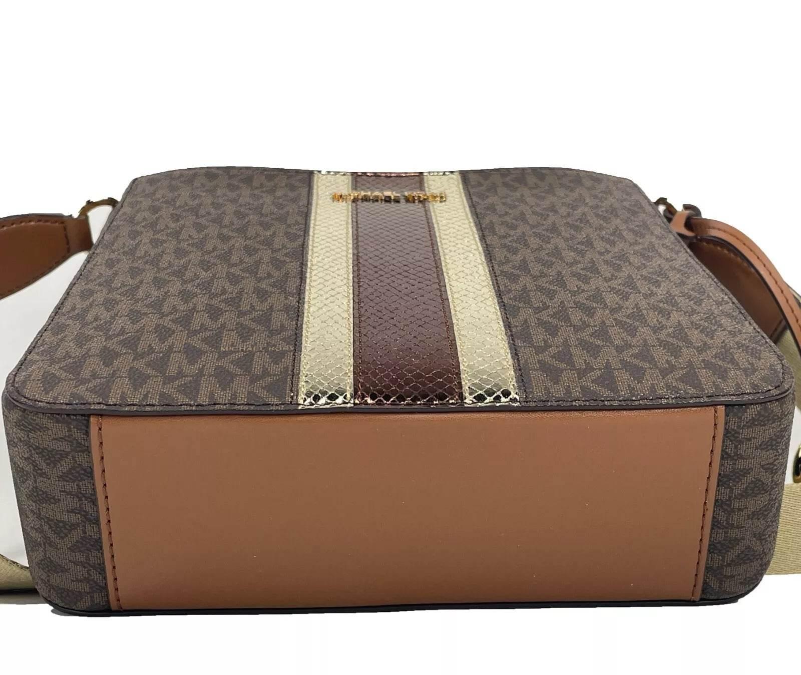Michael Kors Jet Set Small Messenger Crossbody Bag Brown - Hilstor
