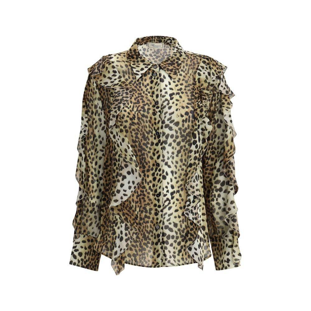 Blumarine Silk chiffon leopard Shirt - Hilstor