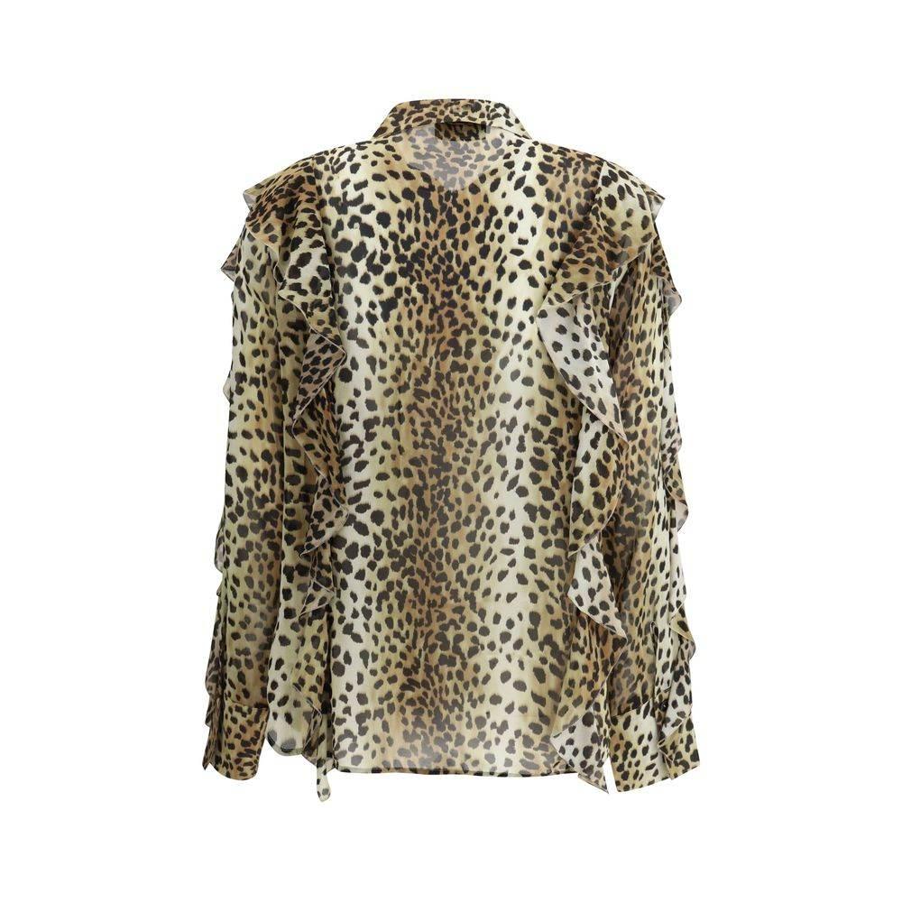 Blumarine Silk chiffon leopard Shirt - Hilstor
