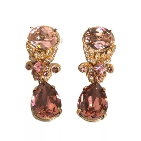 Dolce & Gabbana Gold 925 Sterling Silver Crystal Jewelry Dangling Brooch - Hilstor