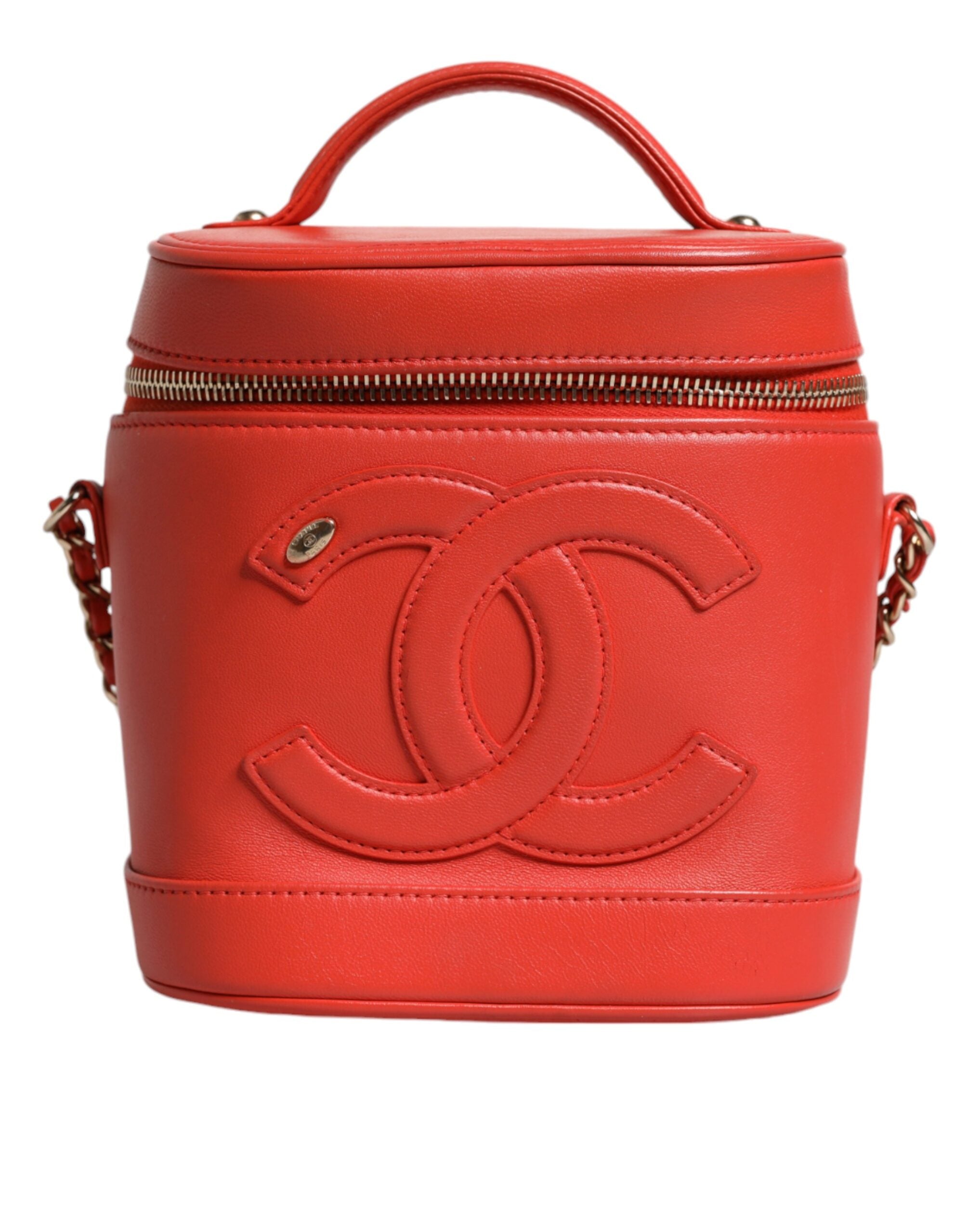 Chanel Orange Coco Mark Vanity Chain Skulder Håndpung