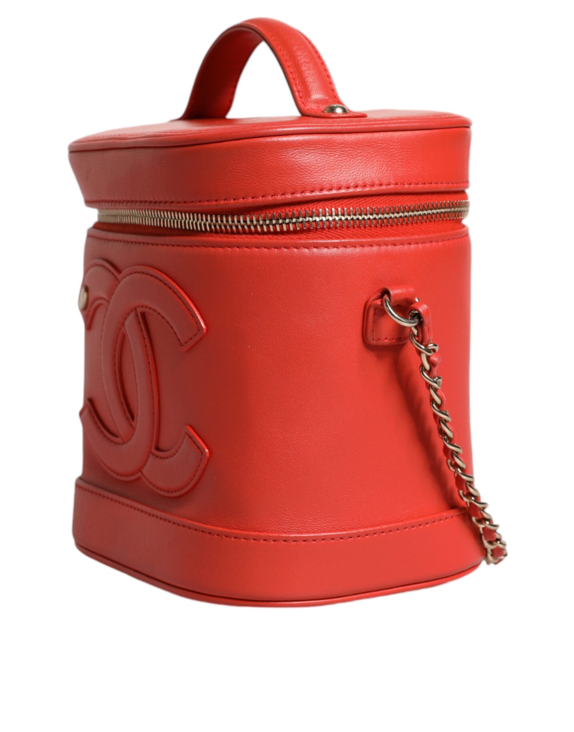 Chanel Orange Coco Mark Vanity Chain Skulder Håndpung