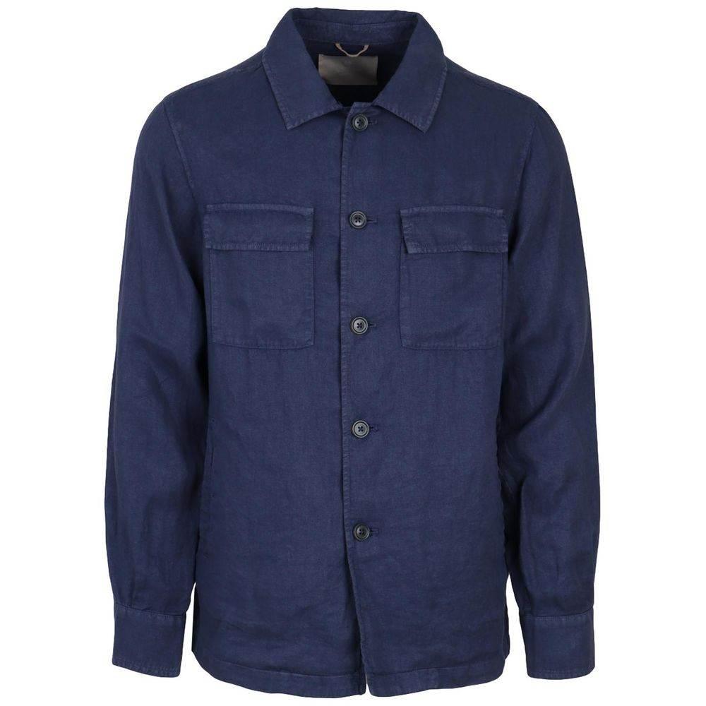 AT.P.CO Blue Linen Shirt - Hilstor