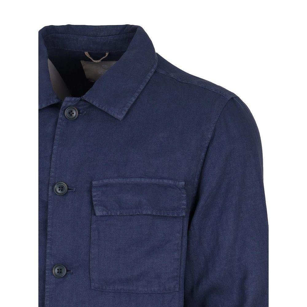 AT.P.CO Blue Linen Shirt - Hilstor
