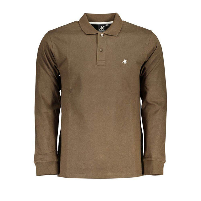 U.S. Grand Polo Elegant Long-Sleeved Brown Polo for Men - Hilstor