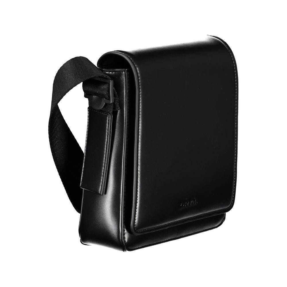 Calvin Klein Sleek Black Shoulder Bag with Logo Detail - Hilstor