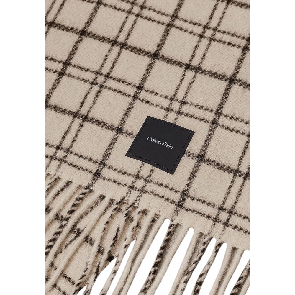 Calvin Klein beige uldtørklæde