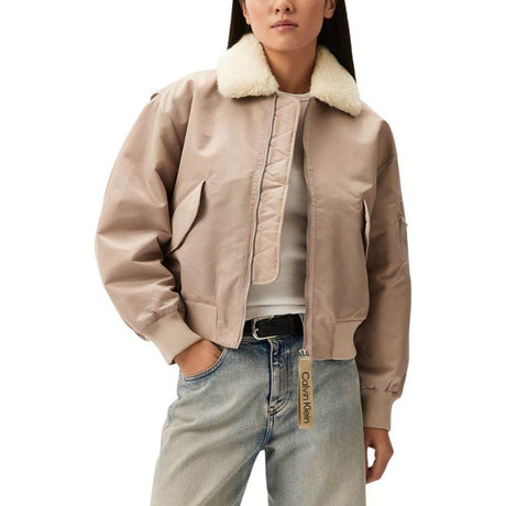 Calvin Klein Jeans Beige Polyester Jackets & Coat - Hilstor