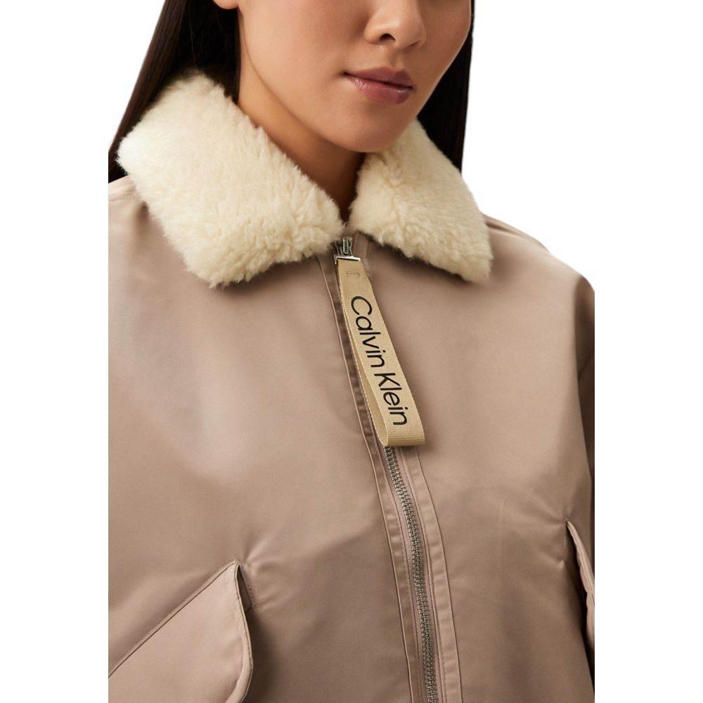 Calvin Klein Jeans Beige Polyester Jackets & Coat - Hilstor