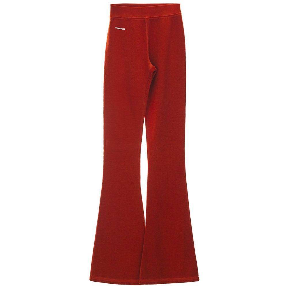 Dsquared² Red Cotton Flared Pant - Hilstor