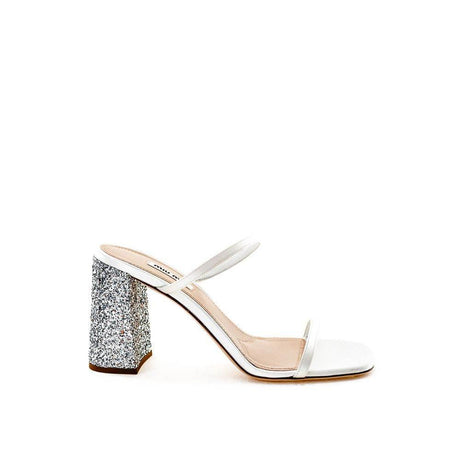 Miu Miu White Silk Sandal - Hilstor