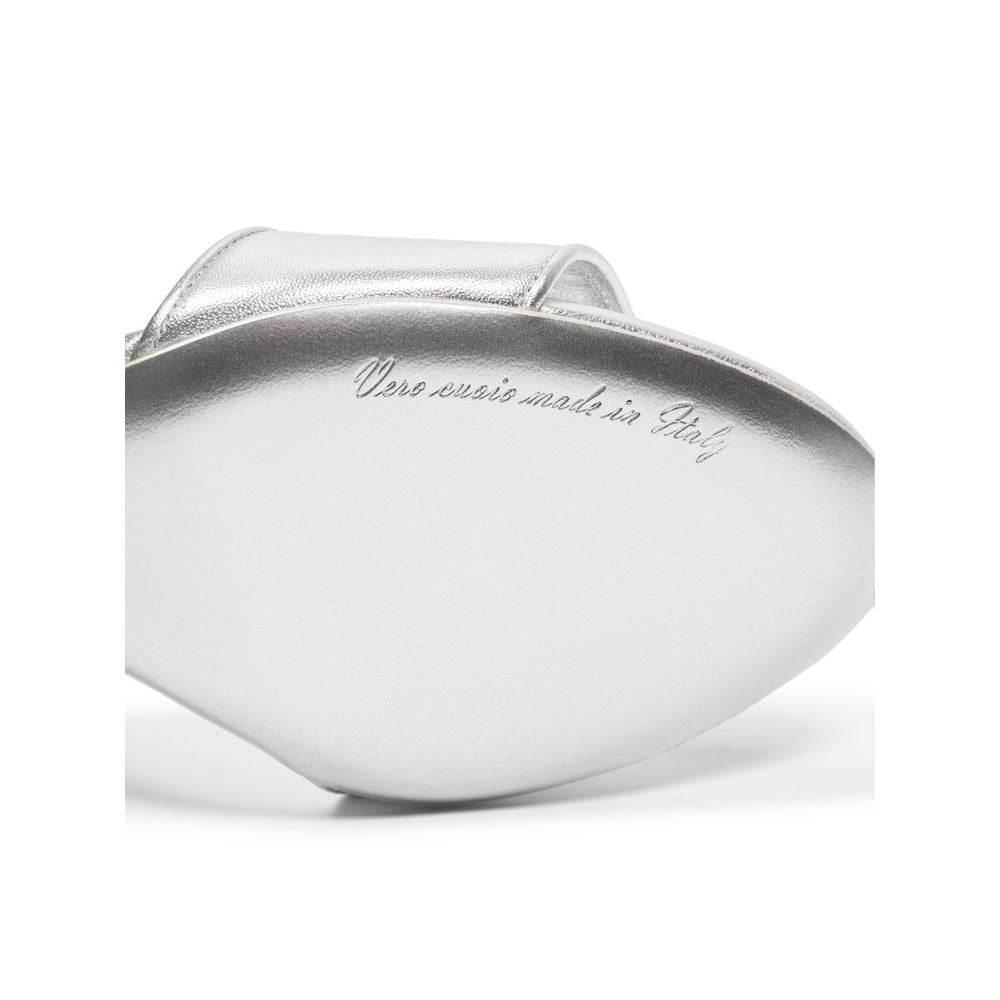 Dolce & Gabbana Silver Leather Sandal - Hilstor