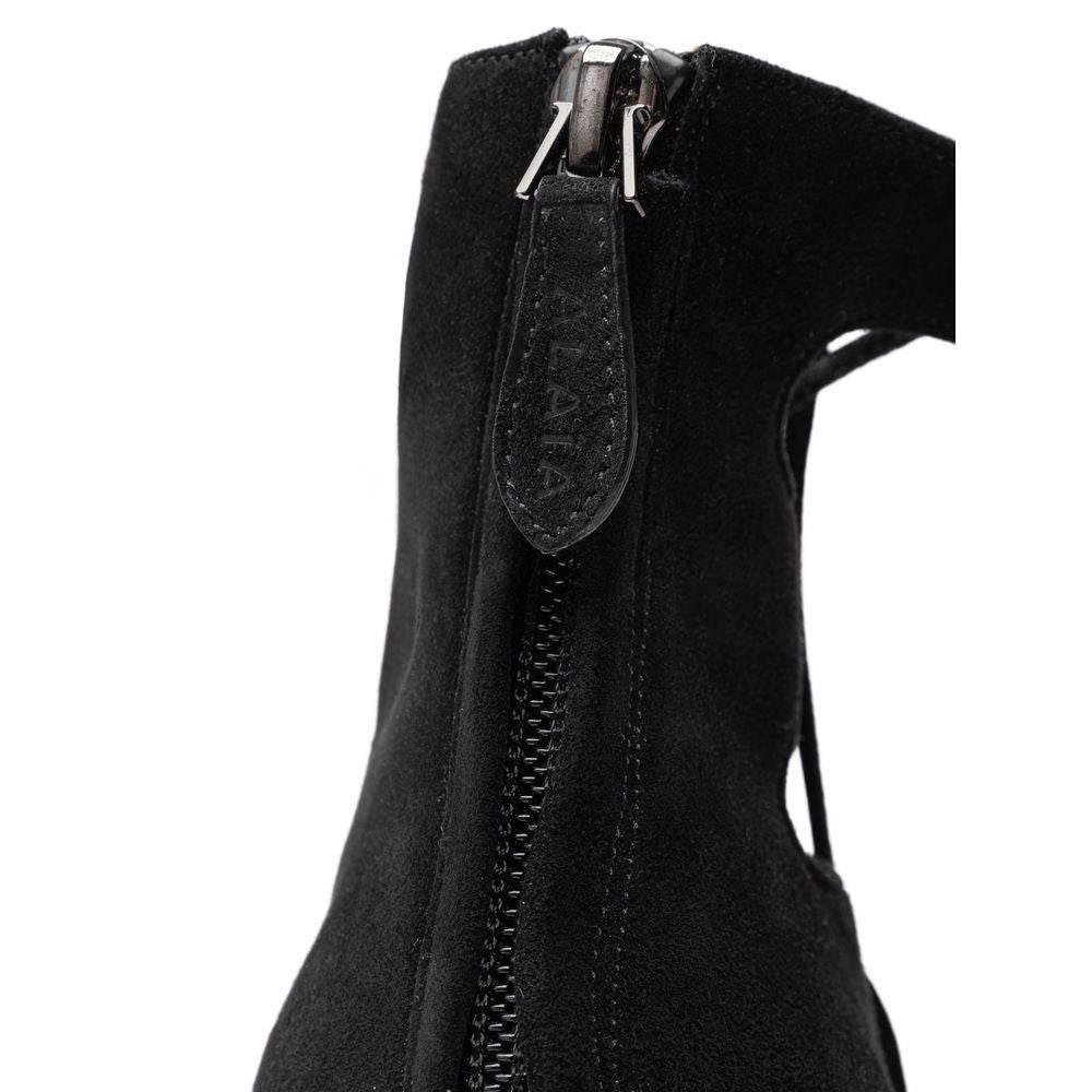 Alaïa Black Leather Scamociata Sandal - Hilstor