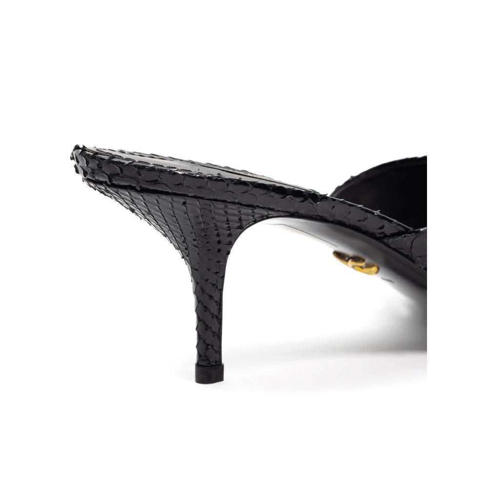 Dolce & Gabbana Black Leather Di Pitone Sandal - Hilstor