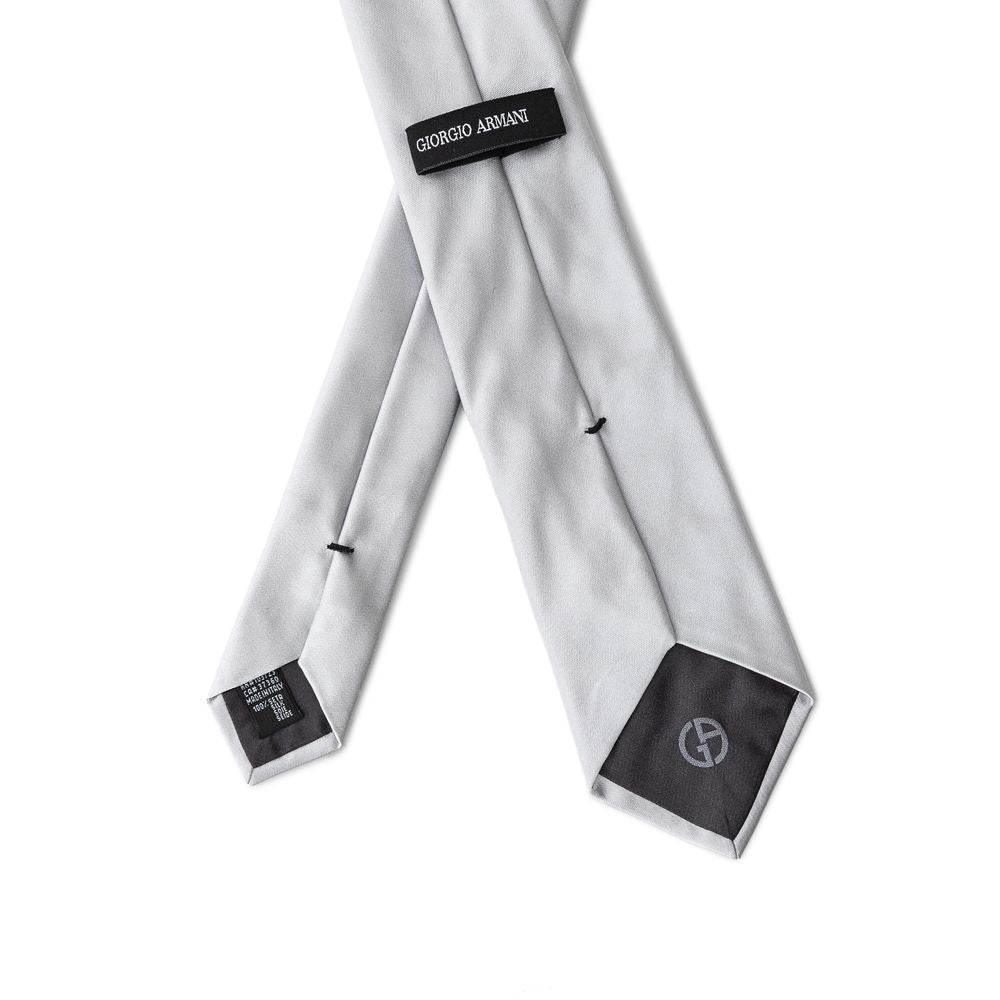 Giorgio Armani Silver Silk Ties & Bowty - Hilstor