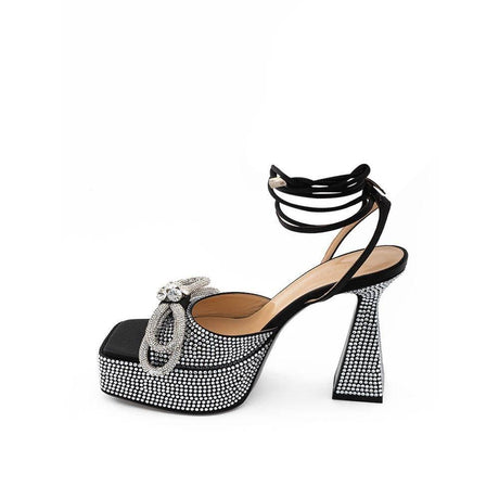 MACH & MACH Chic Black Leather Platforms for Elevated Style - Hilstor