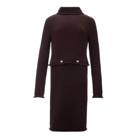 Bottega Veneta Elegant Viscose Brown Dress - Hilstor