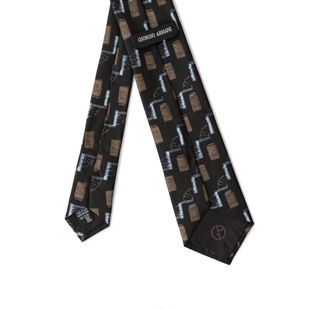 Giorgio Armani Black Silk Ties & Bowty - Hilstor
