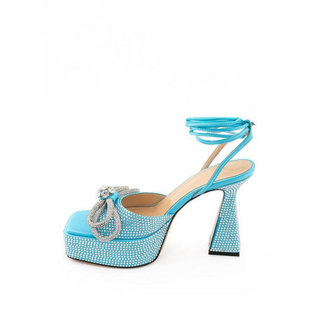 MACH & MACH Light Blue Leather Platforms & Wedge - Hilstor
