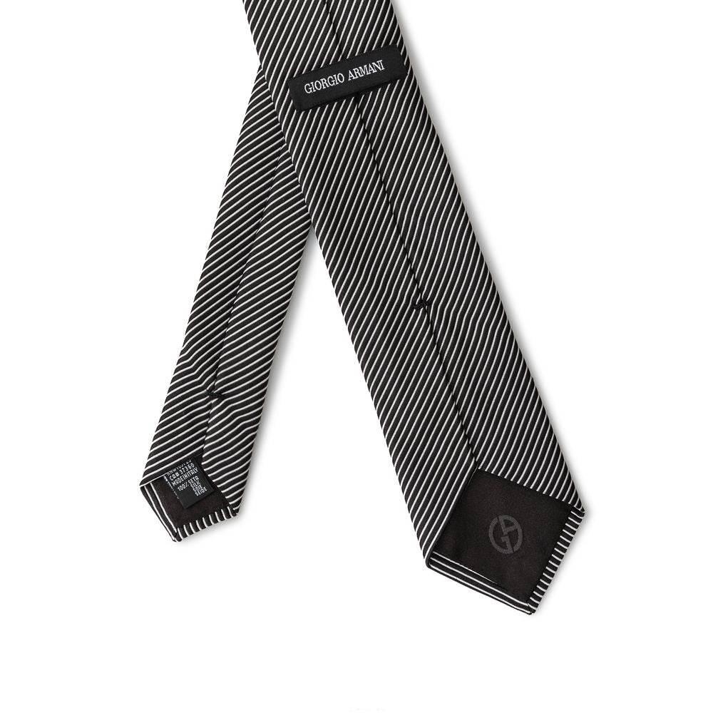 Giorgio Armani Black Silk Ties & Bowty - Hilstor