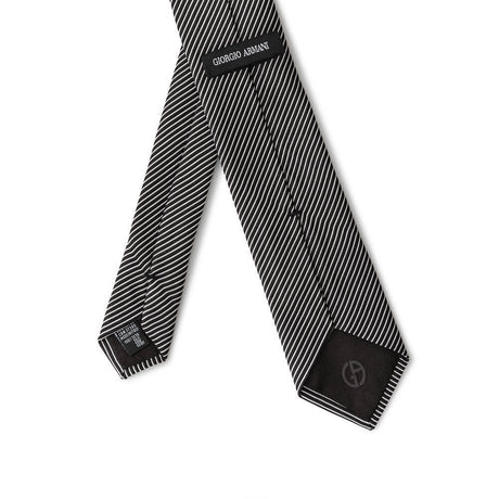 Giorgio Armani Black Silk Ties & Bowty - Hilstor