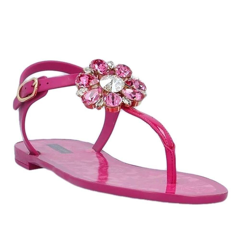 Dolce & Gabbana Fuchsia Cotton Sandal - Hilstor