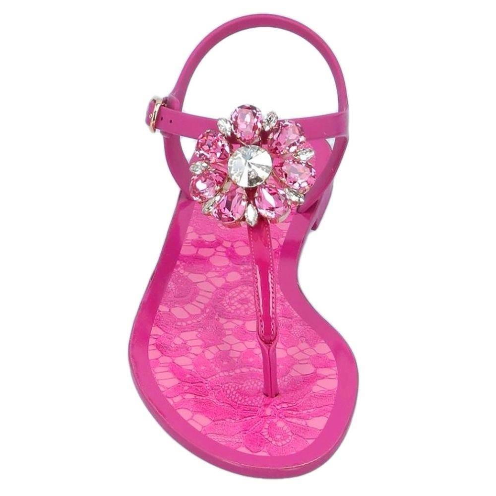 Dolce & Gabbana Fuchsia Cotton Sandal - Hilstor
