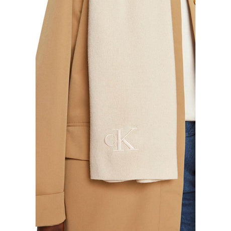 Calvin Klein Cream Recycled Polyester Scarf - Hilstor