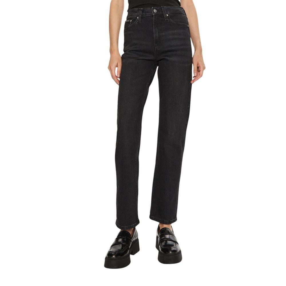 Calvin Klein Jeans Black Cotton Mom Jean - Hilstor