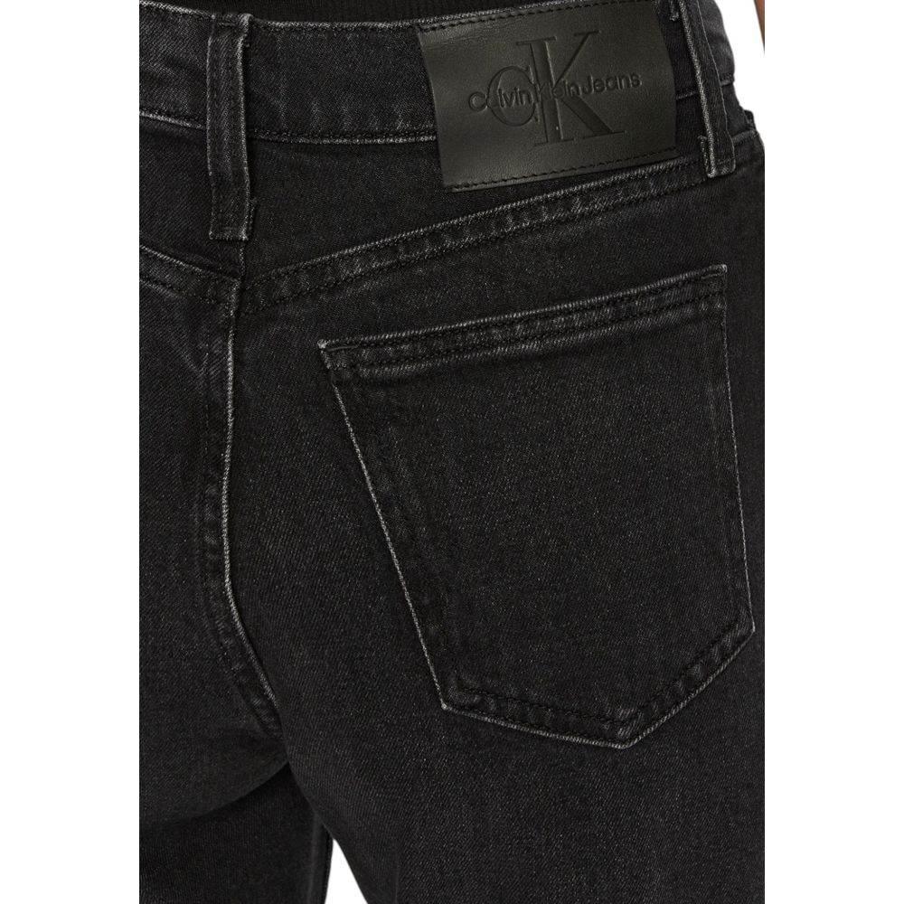 Calvin Klein Jeans Black Cotton Mom Jean - Hilstor